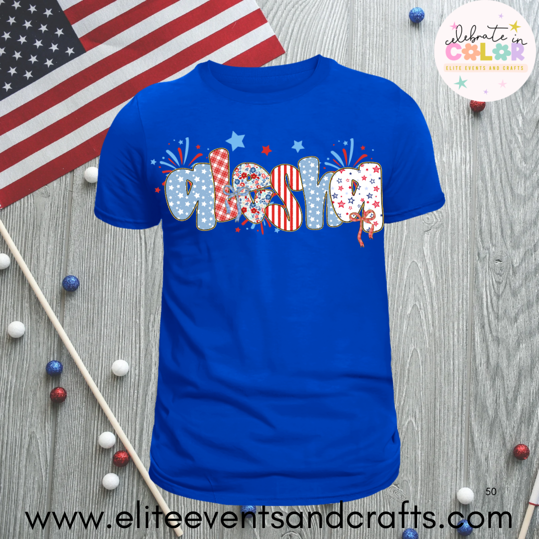 4th of July Custom Name Shirt β Personalized Patriotic Adult Tee