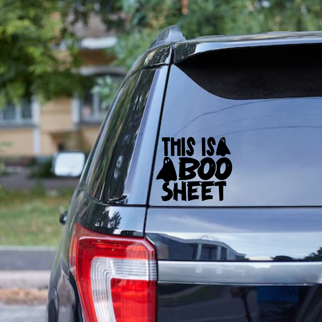 This Is Some Boo Sheet Decal, Funny Halloween Ghost Sticker, Spooky Car Window Vinyl, Sassy Halloween Gift, Cute Fall Humor