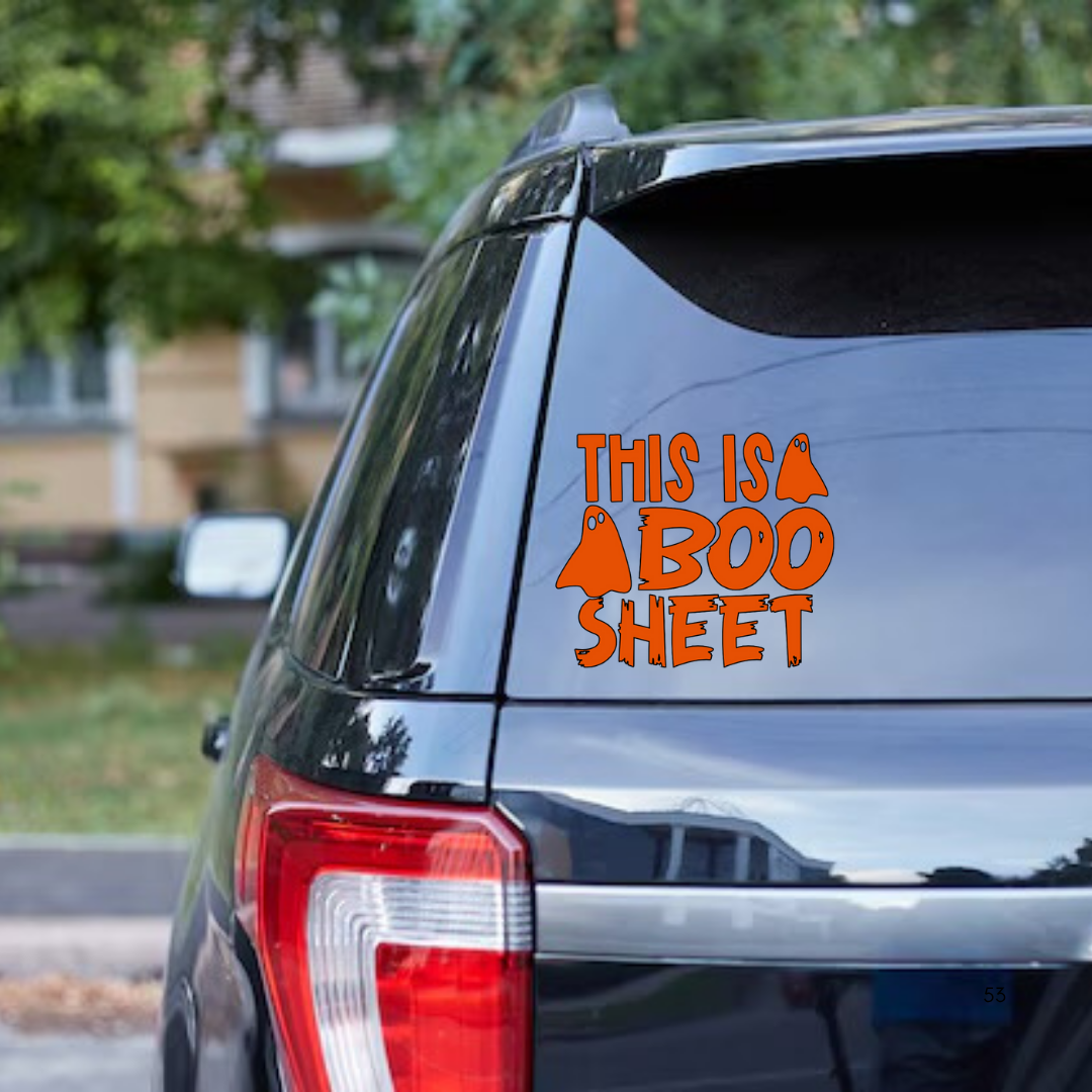 This Is Some Boo Sheet Decal, Funny Halloween Ghost Sticker, Spooky Car Window Vinyl, Sassy Halloween Gift, Cute Fall Humor