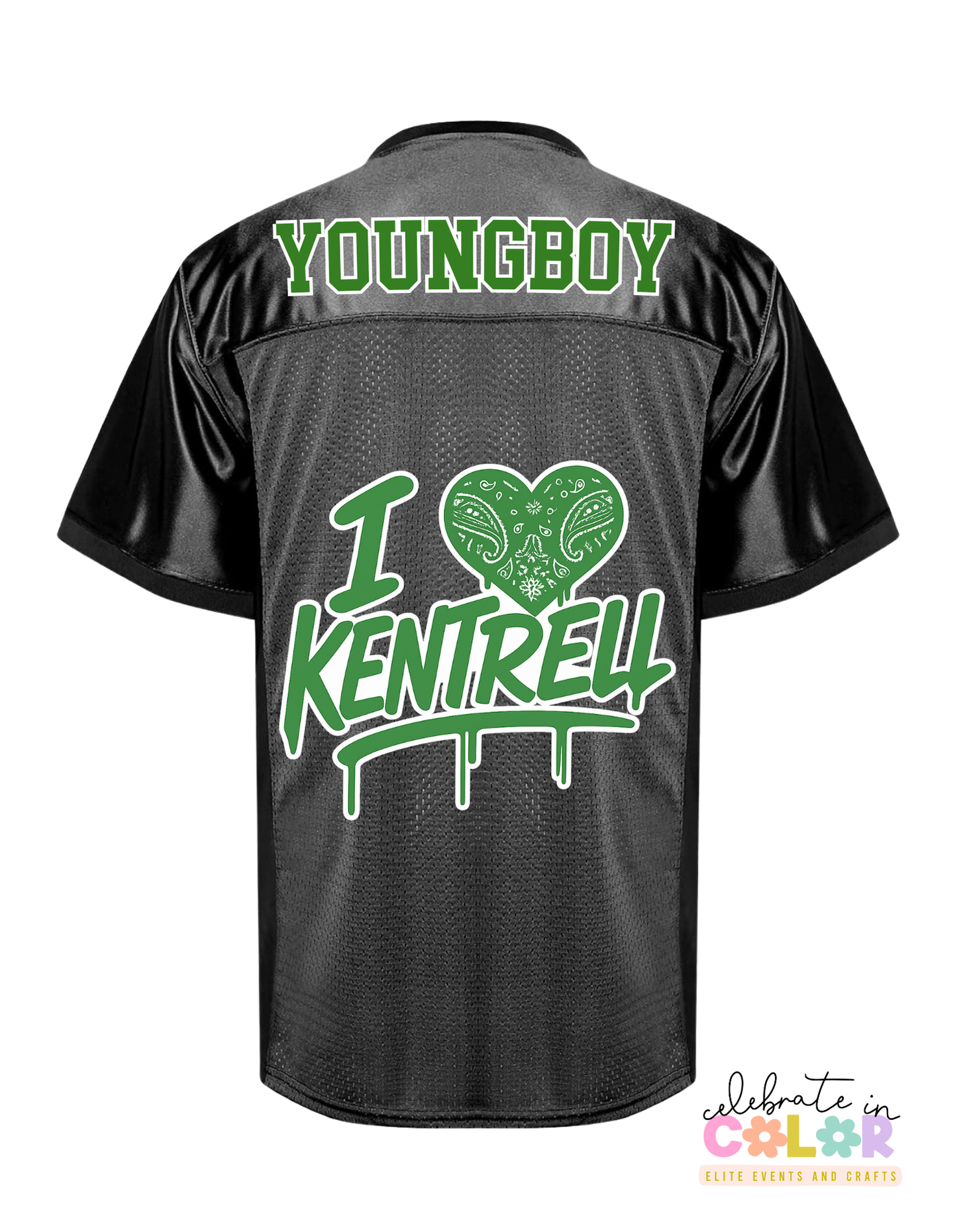 NBA YoungBoy Concert Jersey Shirt, YB 38 Custom Football Jersey, Green & Black Rap Fan Outfit, Streetwear Hip Hop Concert