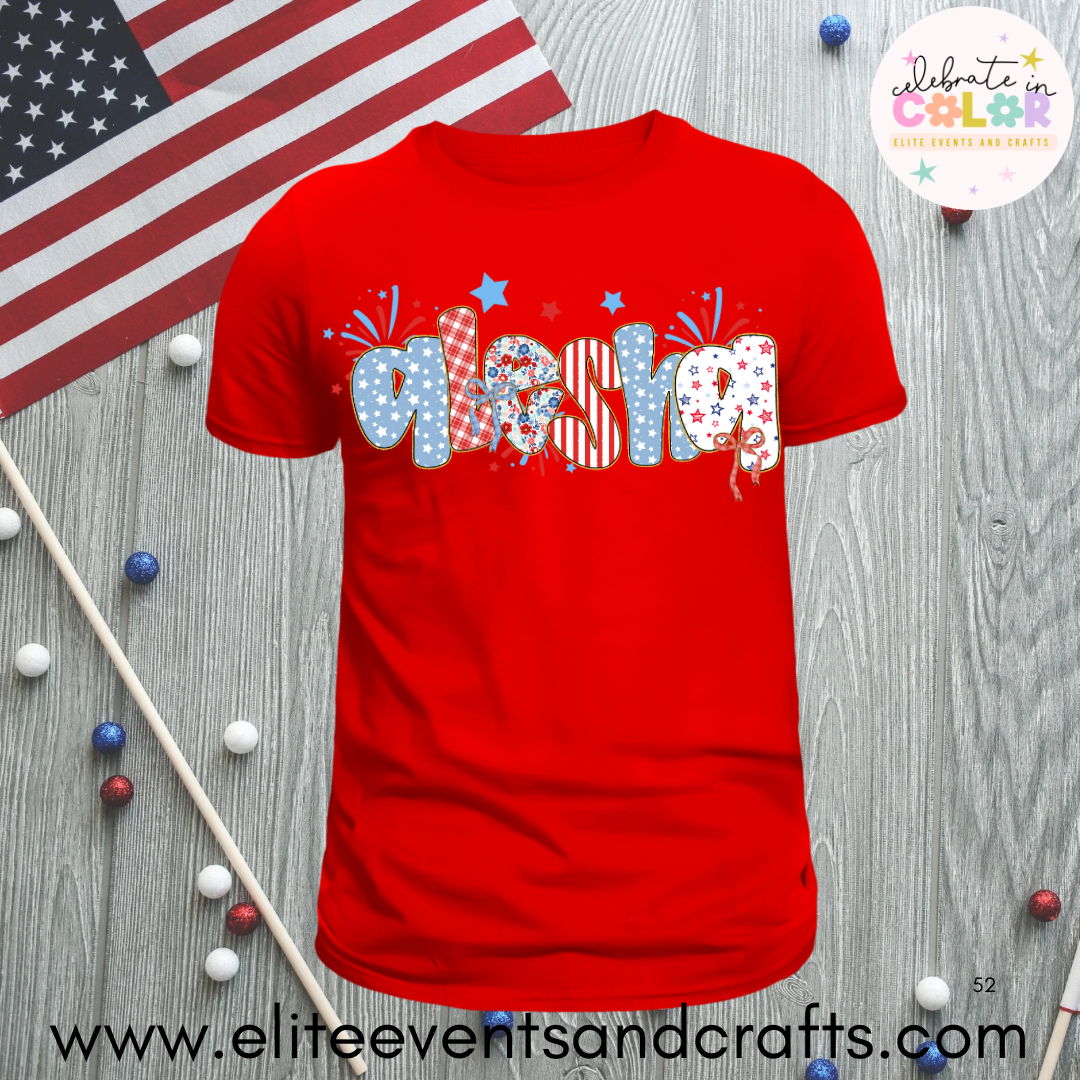 4th of July Custom Name Shirt β Personalized Patriotic Adult Tee