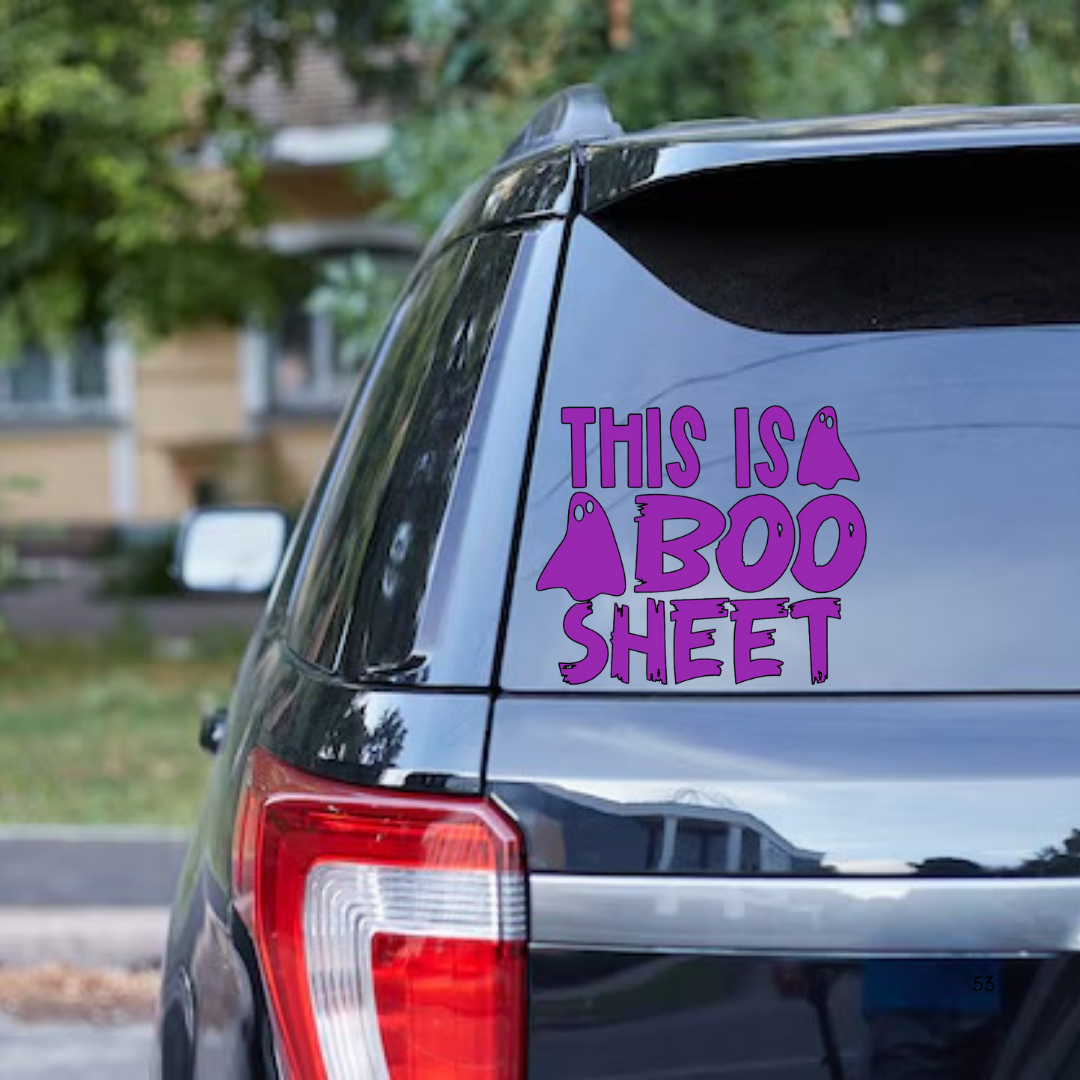 This Is Some Boo Sheet Decal, Funny Halloween Ghost Sticker, Spooky Car Window Vinyl, Sassy Halloween Gift, Cute Fall Humor