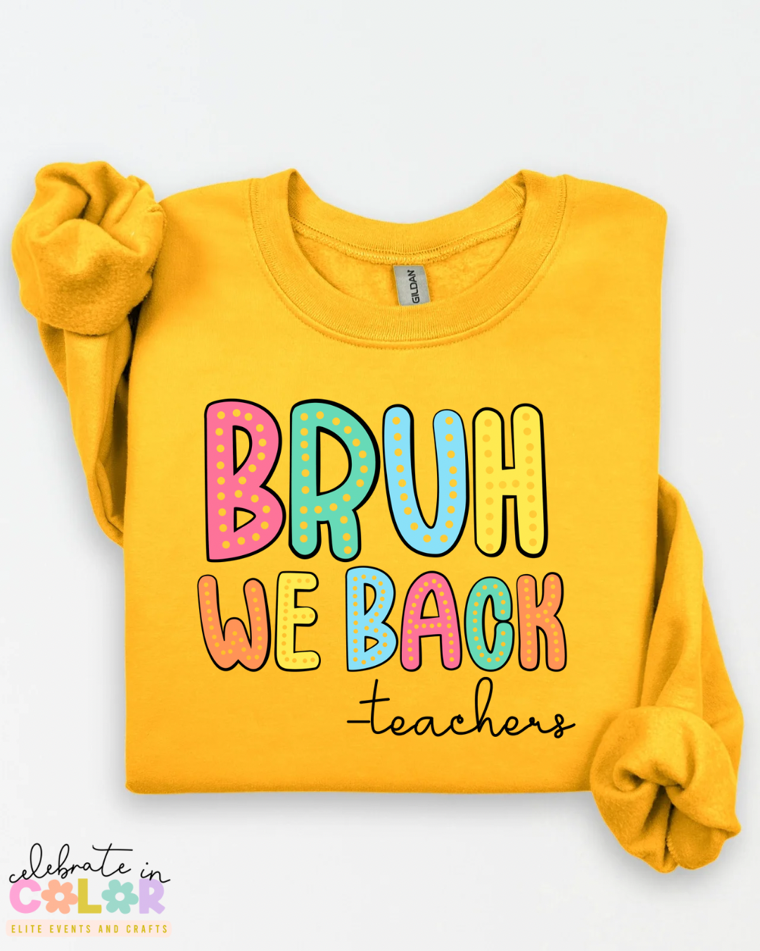 Bruh We Back Teacher Sweatshirt – Funny Back to School Teacher Crewneck | Unisex Teacher Sweater | S-3XL