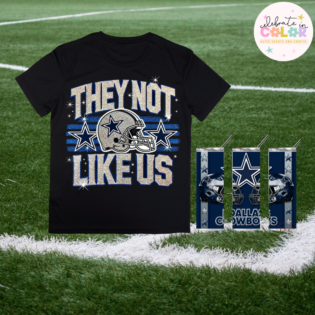 Cowboys Shirt and Tumbler Bundle – Custom Football Tee & 20oz Matching Cup Set