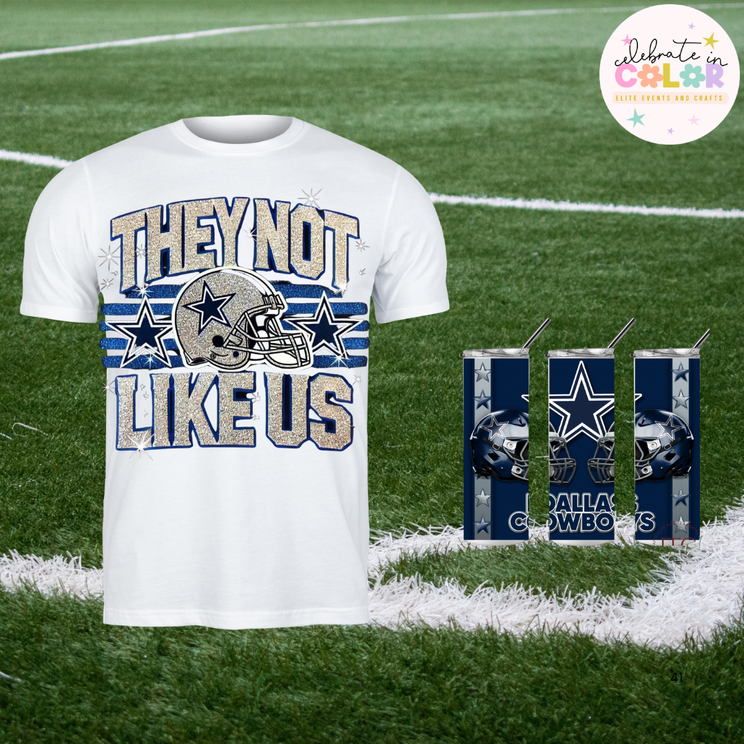 Cowboys Shirt and Tumbler Bundle – Custom Football Tee & 20oz Matching Cup Set