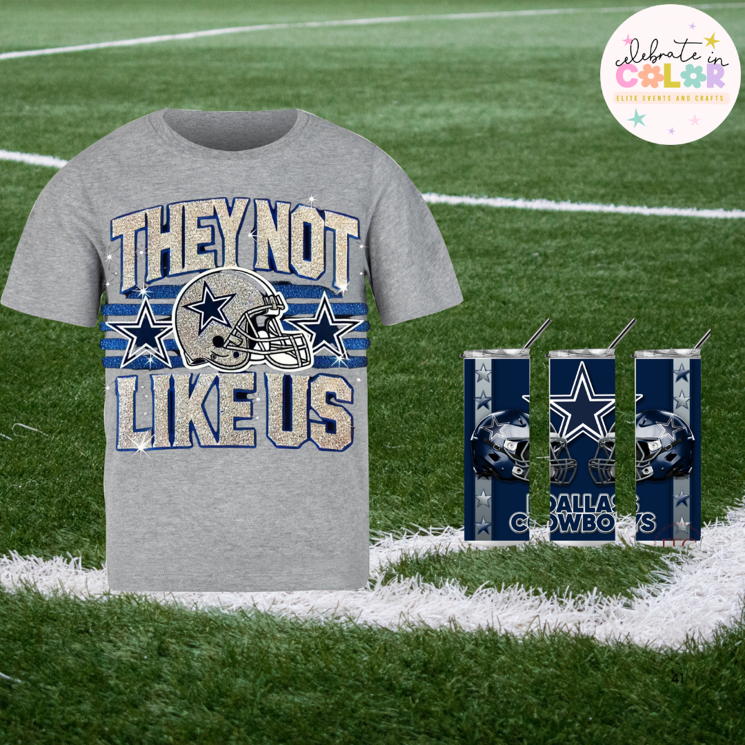 Cowboys Shirt and Tumbler Bundle – Custom Football Tee & 20oz Matching Cup Set
