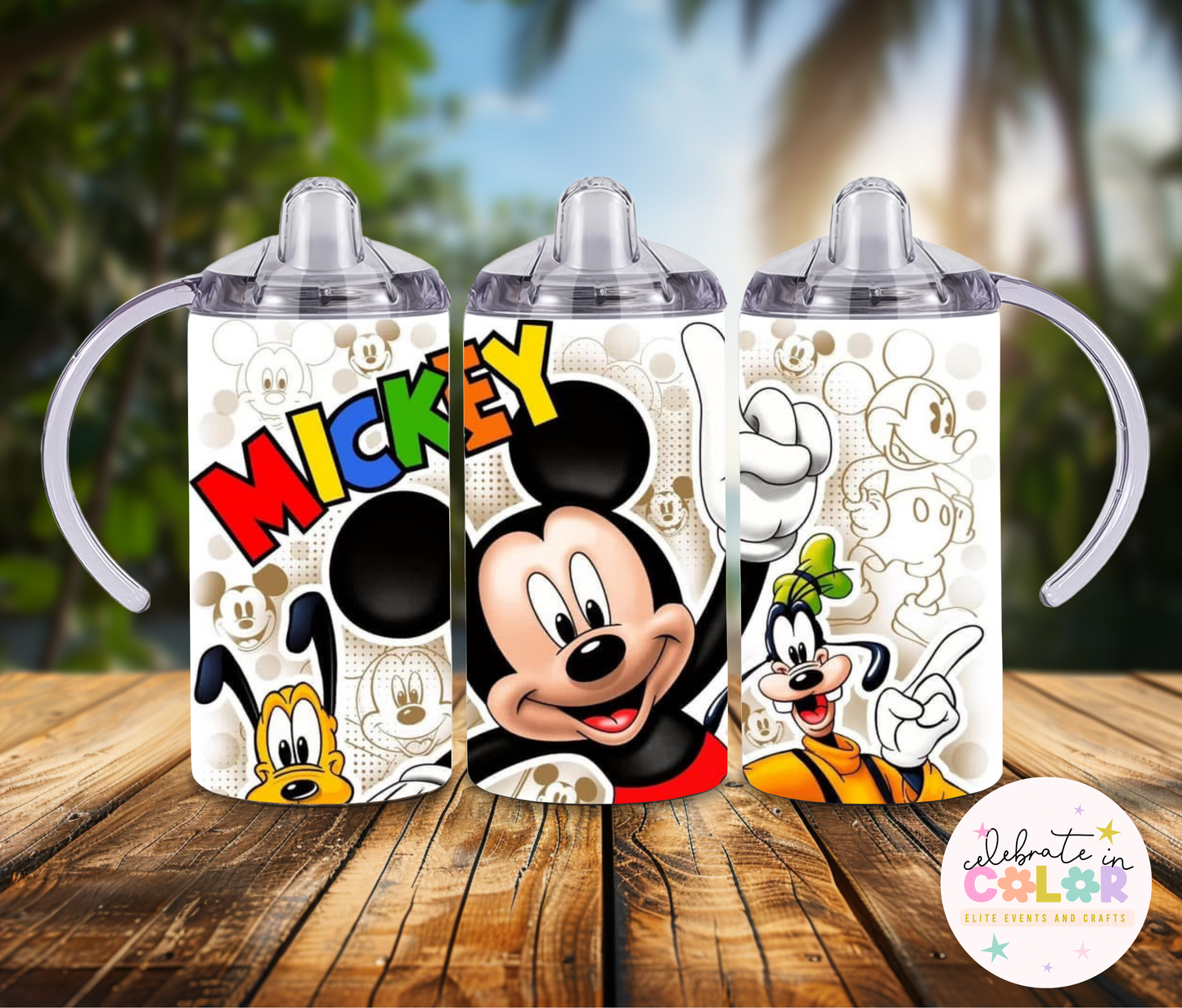 Classic Red & Black Cartoon Mouse 12oz Sippy Cup – Toddler Spill-Proof Cup