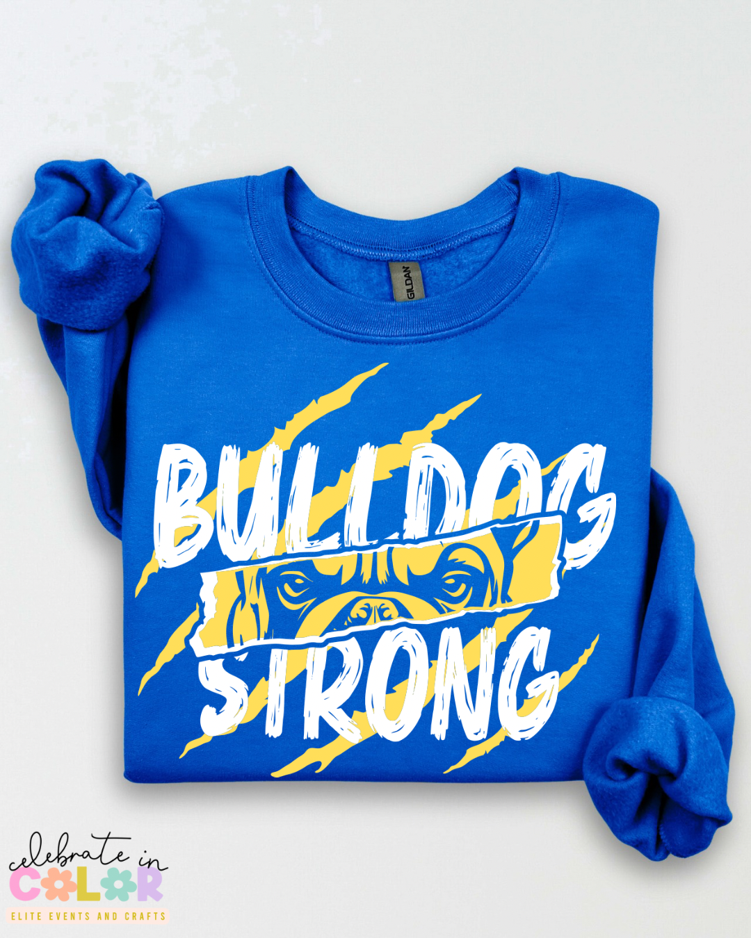 Bulldog Strong Sweatshirt, CHS Carroll School Spirit Shirt, Bulldog Mascot Crewneck, Custom School Pride Sweater, Unisex Fit