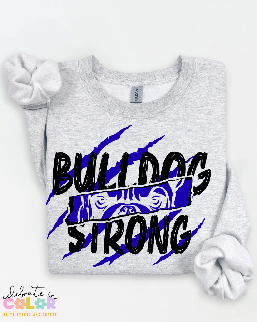 Bulldog Strong Sweatshirt, CHS Carroll School Spirit Shirt, Bulldog Mascot Crewneck, Custom School Pride Sweater, Unisex Fit
