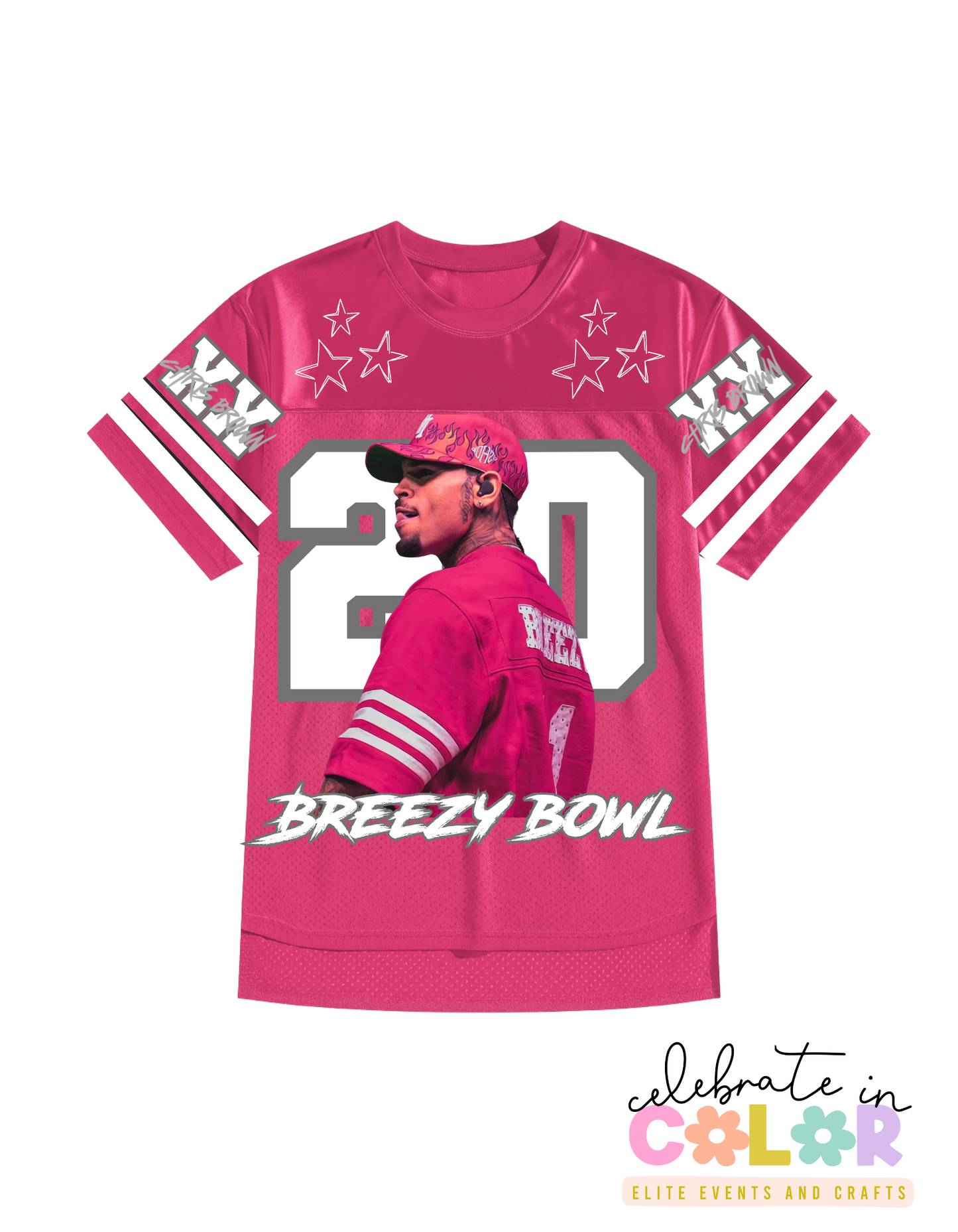CB Jersey Shirt, Chris-Inspired Football Tee, Red & White Game Day Shirt, Concert Outfit, Custom Music Fan Jersey Top