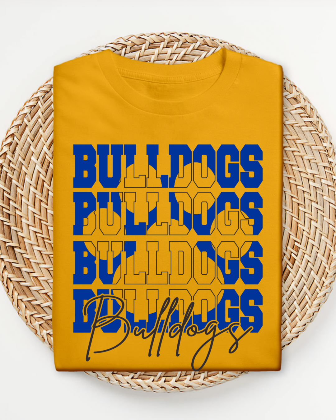 Bulldogs Stacked Football Shirt, Blue & White CHS Spirit Tee, Carroll High School Game Day Top, Senior Homecoming Reunion Shirt