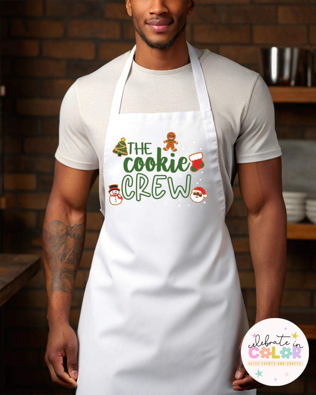 The Cookie Crew Christmas Apron, Matching Family Baking Aprons, Holiday Kitchen Gift, Cute Christmas Apron for Bakers & Kids