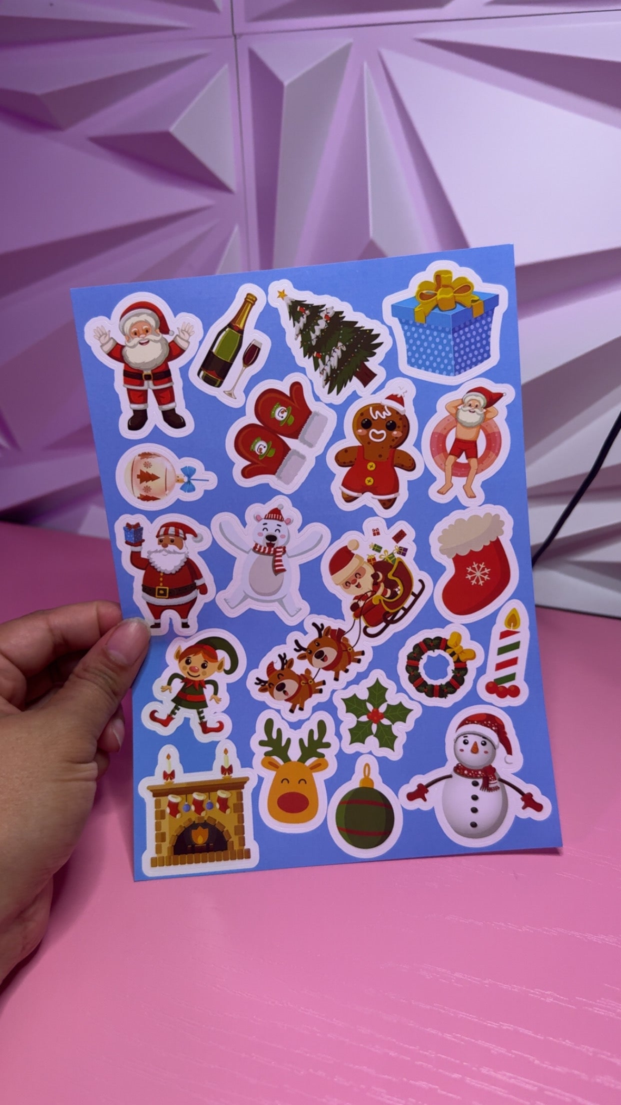 Christmas Sticker Sheet Stocking Stuffer β Cute Holiday Planner Stickers, Scrapbook Stickers, Gift Wrapping Decorations, Festive Stationery Gift