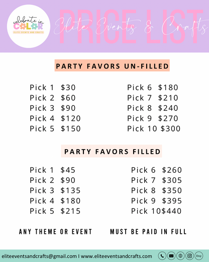 Custom Party Bundle, Party Favor Package, Custom Party Favors, Custom Chip Bags, Party Favor Bundle, Kids Party Favors, Party Favor Bags