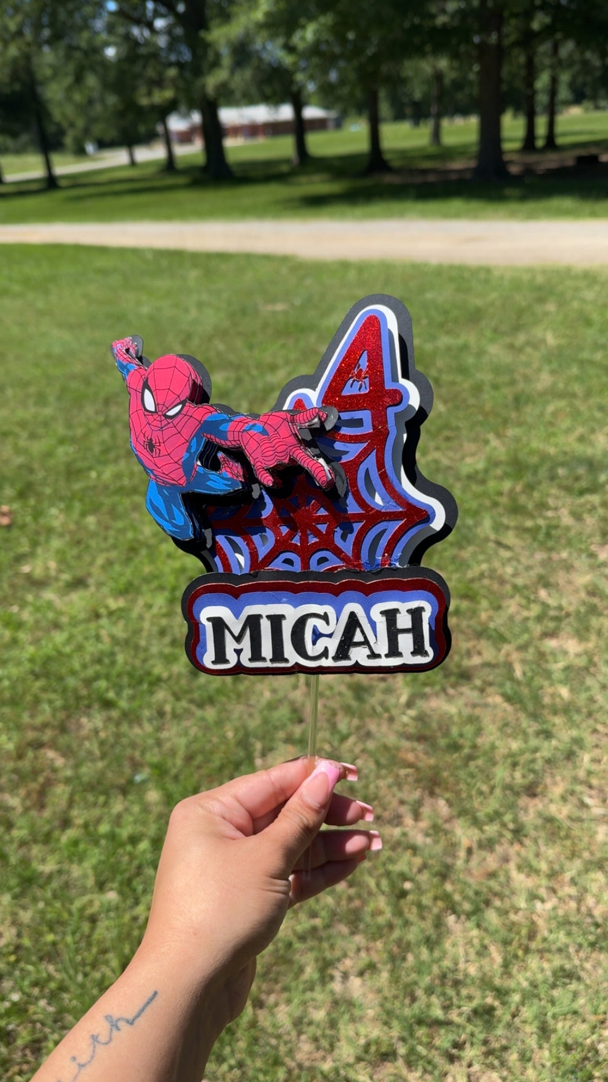 Amazing Web Hero Cake Topper