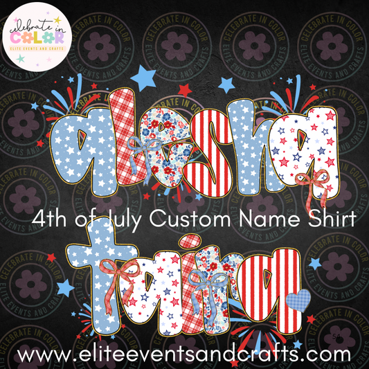 4th of July Custom Name Shirt – Personalized Patriotic  Adult Tee