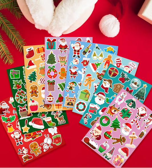 Christmas Sticker Sheet Stocking Stuffer – Cute Holiday Planner Stickers, Scrapbook Stickers, Gift Wrapping Decorations, Festive Stationery Gift