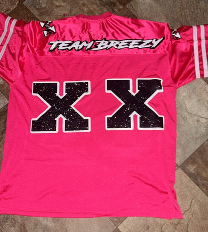 CB Jersey Shirt, Chris-Inspired Football Tee, Red & White Game Day Shirt, Concert Outfit, Custom Music Fan Jersey Top