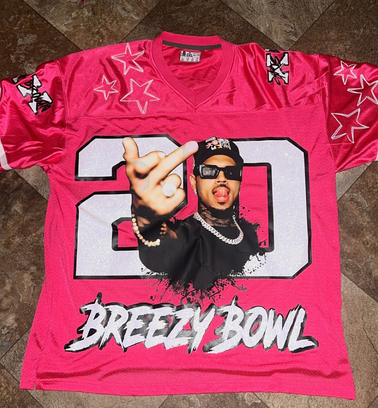 CB Jersey Shirt, Chris-Inspired Football Tee, Red & White Game Day Shirt, Concert Outfit, Custom Music Fan Jersey Top