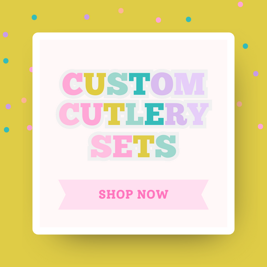 Custom Cutlery Sets (12 Count) – Personalized Spoons & Forks | Party Utensils for Birthdays, Weddings & Events