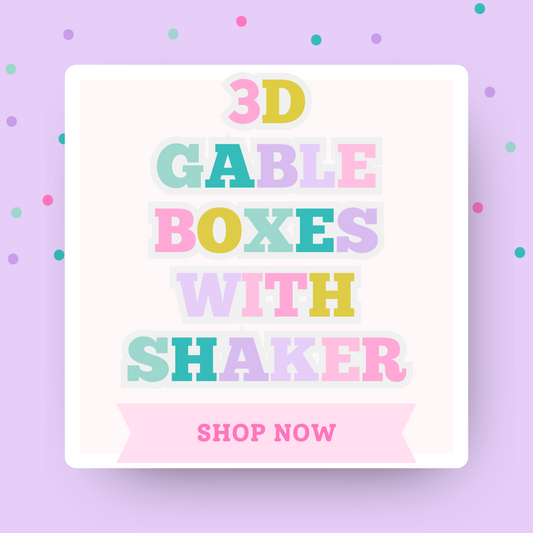 3D Gable Boxes with Shaker (12 Count) – Custom Party Favor Boxes with Shaker Element | Unique Birthday & Event Treat Boxes