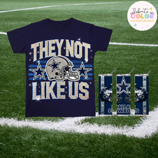 Cowboys Shirt and Tumbler Bundle – Custom Football Tee & 20oz Matching Cup Set