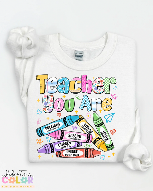 Teacher You Are Crayon Sweatshirt – Positive Words Teacher Crewneck | Back to School Teacher Gift | Unisex Teacher Sweater | S-3XL