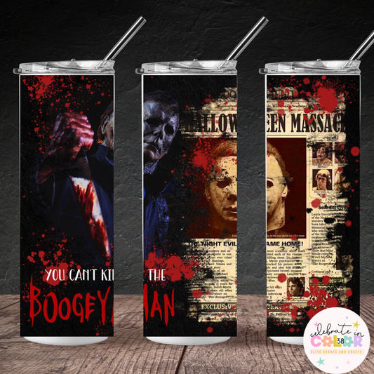 You Can’t Kill the Boogeyman Tumbler, 20oz Halloween Horror Cup, Michael Inspired Tumbler, Scary Movie Gift, Spooky Fall Drinkware