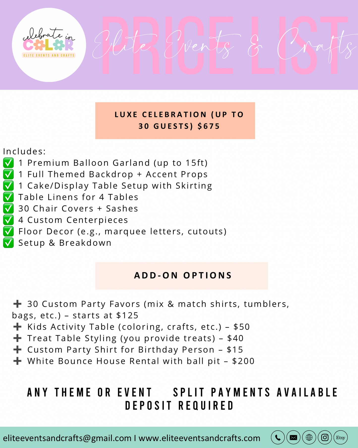 Custom Party Decorating Packages for 15–50 Guests, Balloon Garland, Backdrop, Table Setup, Event Styling Louisiana Party Planner