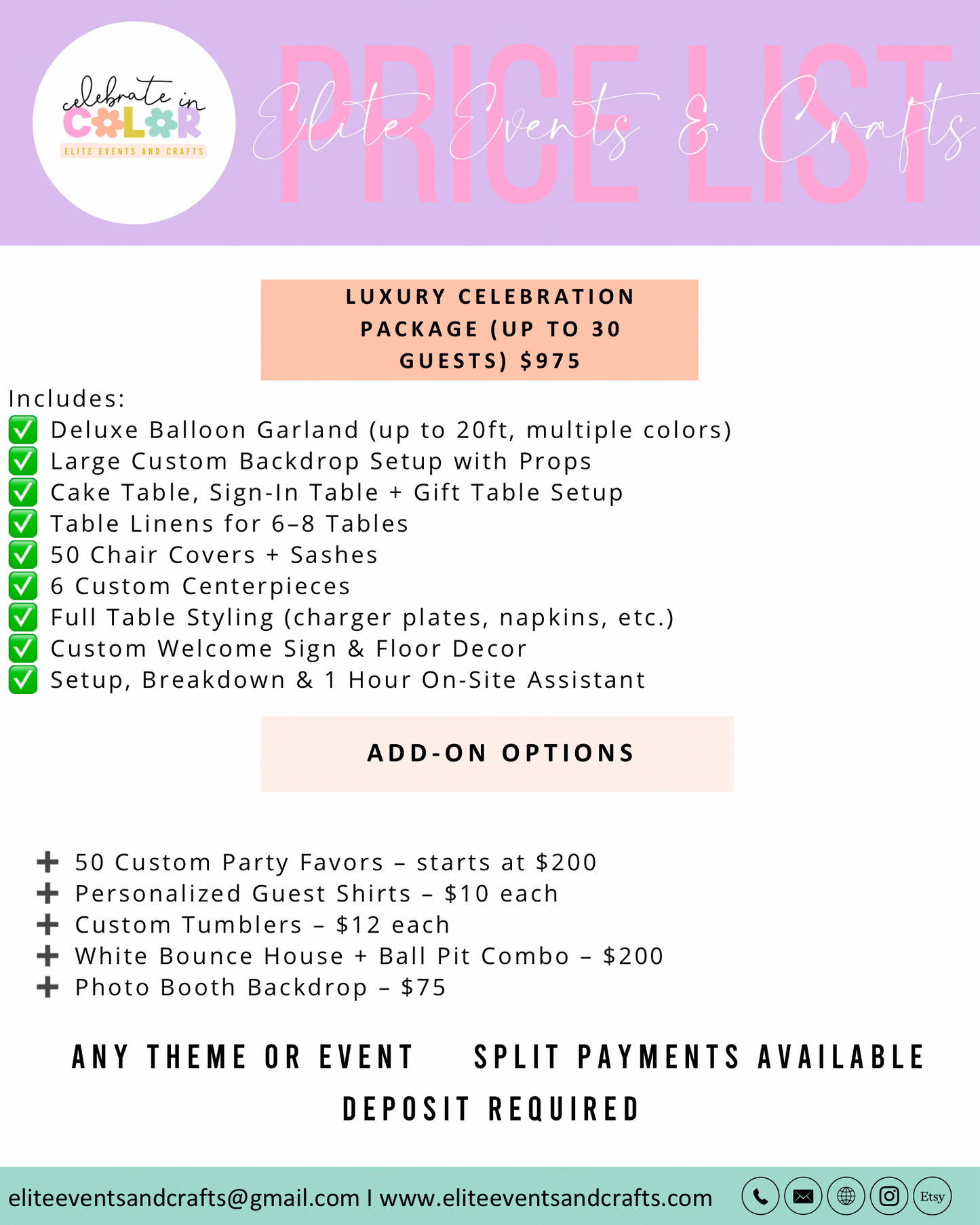 Custom Party Decorating Packages for 15–50 Guests, Balloon Garland, Backdrop, Table Setup, Event Styling Louisiana Party Planner