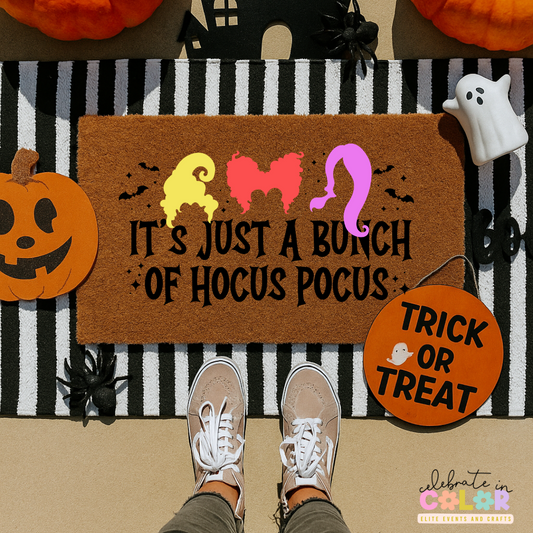 Hocus Pocus Halloween Doormat, Sanderson Sisters Porch Mat, Witch Hair Fall Decor, Spooky Coir Welcome Rug, Funny Halloween Entry Mat