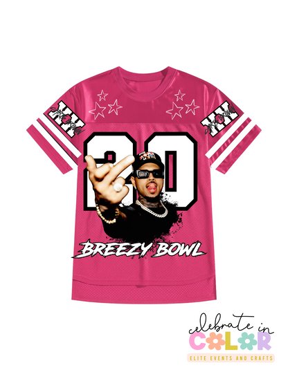 CB Jersey Shirt, Chris-Inspired Football Tee, Red & White Game Day Shirt, Concert Outfit, Custom Music Fan Jersey Top