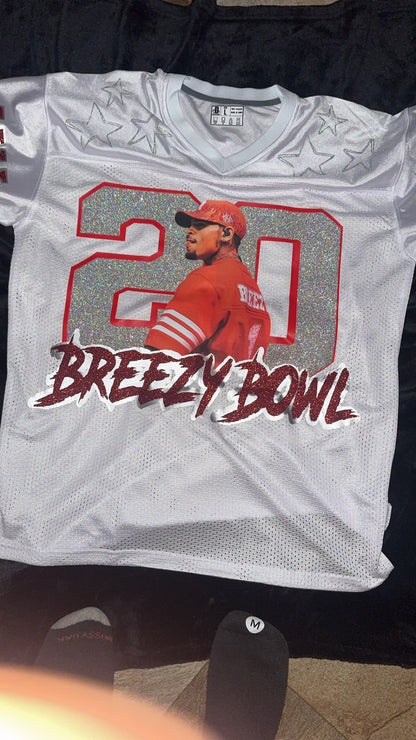 CB Jersey Shirt, Chris-Inspired Football Tee, Red & White Game Day Shirt, Concert Outfit, Custom Music Fan Jersey Top