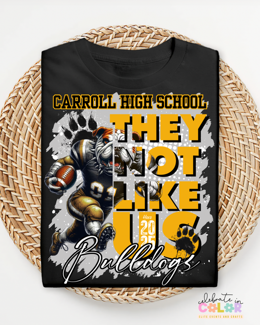 Carroll High School Bulldogs Homecoming Shirt 2025, Custom Spirit Tee, Blue & Gold Football Mascot Graphic T-Shirt