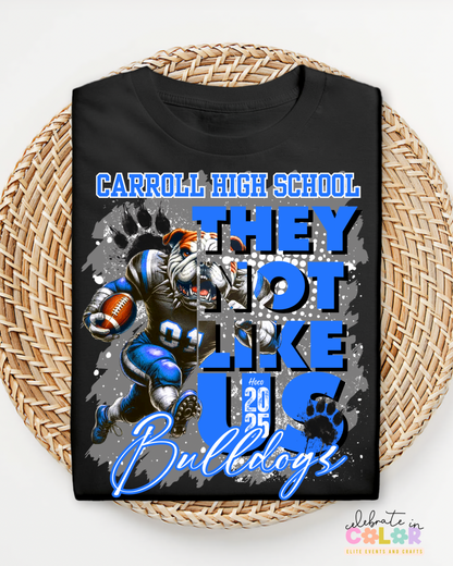 Carroll High School Bulldogs Homecoming Shirt 2025, Custom Spirit Tee, Blue & Gold Football Mascot Graphic T-Shirt