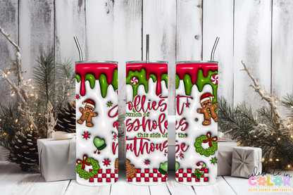 Jolliest Bunch Christmas Tumbler, Funny Holiday 20oz Cup with Lid & Straw, Gingerbread Christmas Gift, Sarcastic Xmas Drinkware