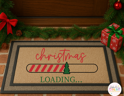 Christmas Loading Doormat, Funny Holiday Front Door Mat, Christmas Decor Entry Rug, Cute Xmas Gift, Holiday Porch Decoration
