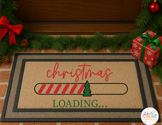 Christmas Loading Doormat, Funny Holiday Front Door Mat, Christmas Decor Entry Rug, Cute Xmas Gift, Holiday Porch Decoration
